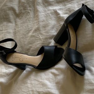 JESSICA SIMPSON Black Strappy High Heels Size 7.5 / 38